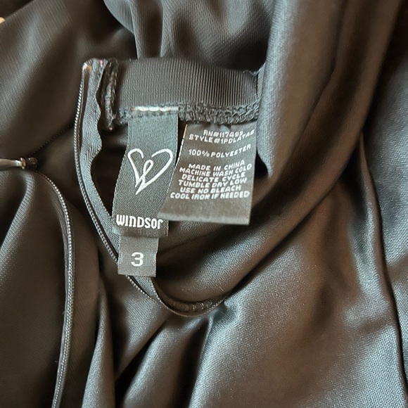 Windsor Strapless Cinched Black and White Mesh Tube Dress - Picture 3 of 3